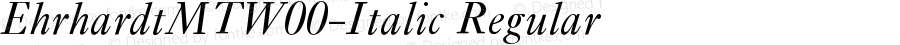 EhrhardtMTW00-Italic Regular Version 1.00