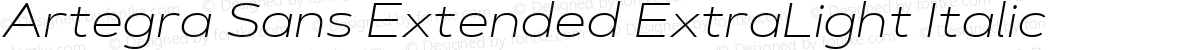 Artegra Sans Extended ExtraLight Italic