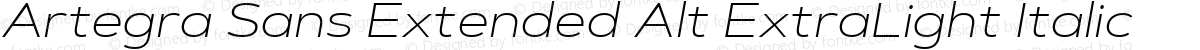 Artegra Sans Extended Alt ExtraLight Italic