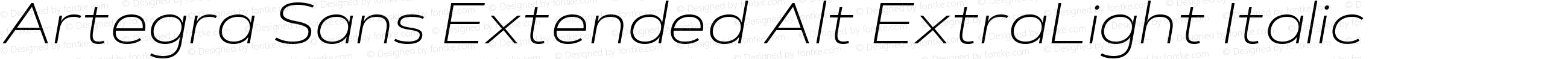 Artegra Sans Extended Alt ExtraLight Italic