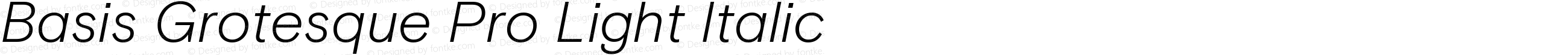 Basis Grotesque Pro Light Italic