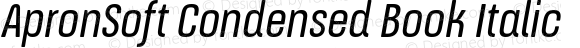 ApronSoft Condensed Book Italic
