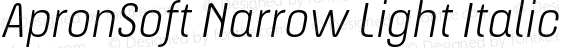 ApronSoft Narrow Light Italic