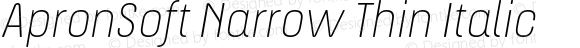 ApronSoft Narrow Thin Italic