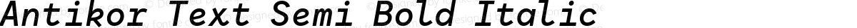 Antikor Text Semi Bold Italic