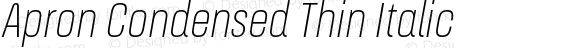 Apron Condensed Thin Italic