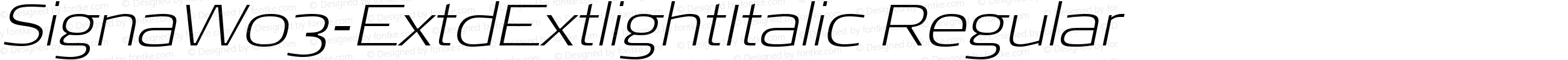 Signa W03 Extd Extlight Italic