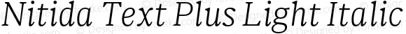 Nitida Text Plus Light Italic