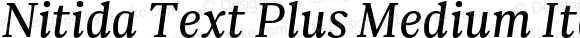 Nitida Text Plus Medium Italic