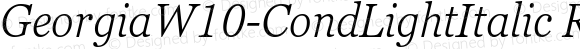 GeorgiaW10-CondLightItalic Regular