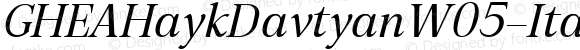 GHEAHaykDavtyanW05-Italic Regular