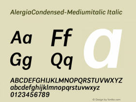 AlergiaCondensed-Mediumitalic