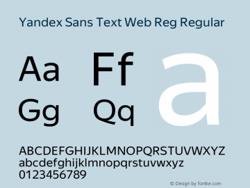 Yandex Sans Text Web Reg