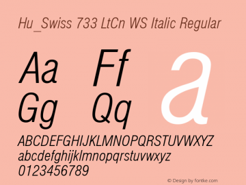 Hu_Swiss 733 LtCn WS Italic