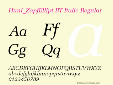 Huni_ZapfEllipt BT Italic