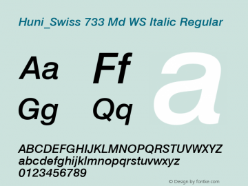 Huni_Swiss 733 Md WS Italic