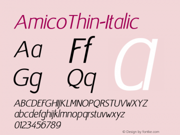 AmicoThin-Italic