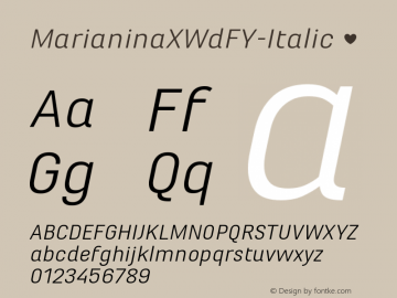 MarianinaXWdFY-Italic