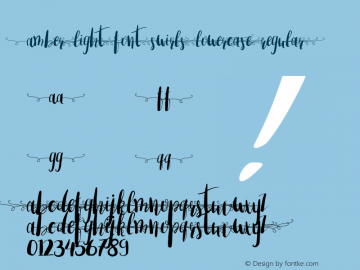 Amber Light Font swirls lowercase