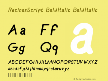 RecinosScript BoldItalic