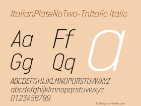 ItalianPlateNoTwo-TnItalic