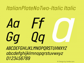 ItalianPlateNoTwo-Italic