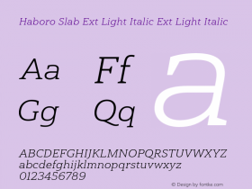 Haboro Slab Ext Light Italic