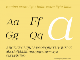 romina extra light Italic