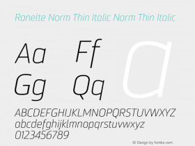 Ranelte Norm Thin Italic