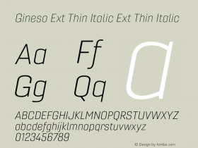 Gineso Ext Thin Italic