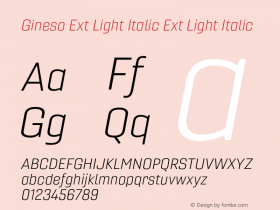 Gineso Ext Light Italic