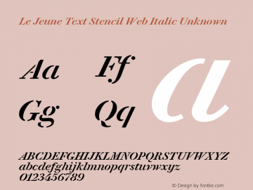 Le Jeune Text Stencil Web Italic