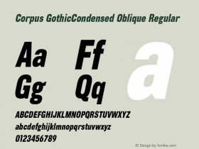 Corpus GothicCondensed Oblique