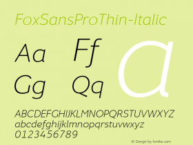 FoxSansProThin-Italic