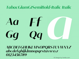 TabacGlamG1SemiBold-Italic