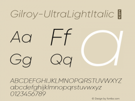 Gilroy-UltraLightItalic