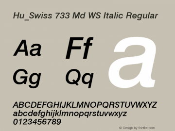 Hu_Swiss 733 Md WS Italic