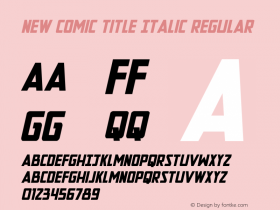 New Comic Title Italic