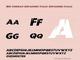 Red Undead Expanded Italic