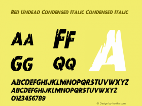 Red Undead Condensed Italic