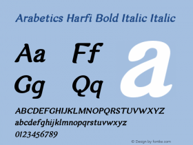 Arabetics Harfi Bold Italic