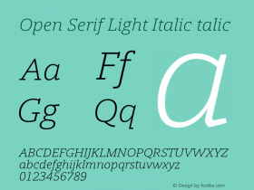 Open Serif Light Italic