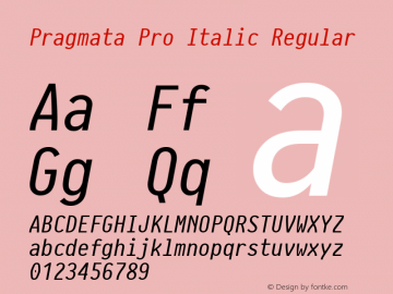 Pragmata Pro Italic