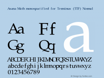 Asana Math monospacified for Terminus (TTF)