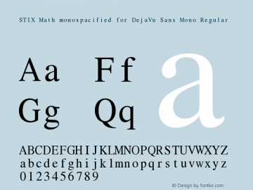 STIX Math monospacified for DejaVu Sans Mono