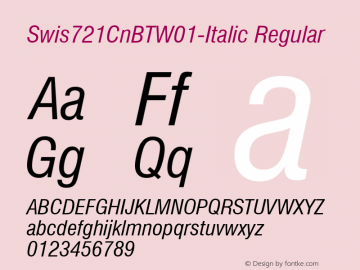 Swis721CnBT-Italic