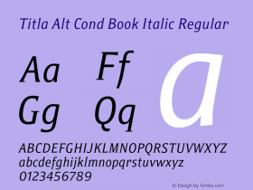 Titla Alt Cond Book Italic