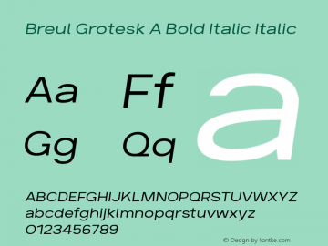 Breul Grotesk A Bold Italic
