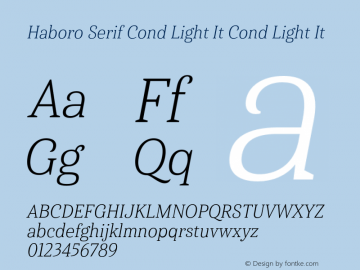 Haboro Serif Cond Light It