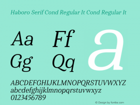 Haboro Serif Cond Regular It